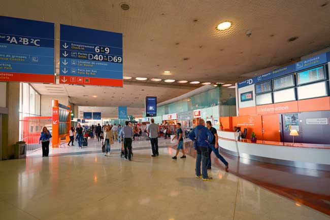 Paris-Charles de Gaulle Airport has three terminals.